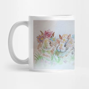 Rabbits Three Cute Bunnies Watercolour Mug